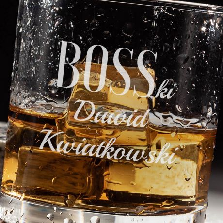 Szklanka do whisky z grawerem BOSSki prezent dla szefa 