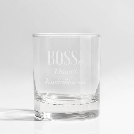 Szklanka do whisky z grawerem BOSSki prezent dla szefa 