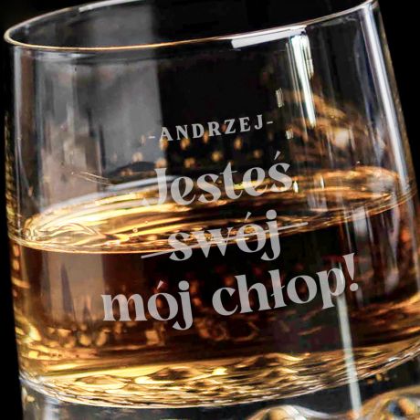 Grawerowana szklanka do whisky dla chopaka JESTE MJ CHOP