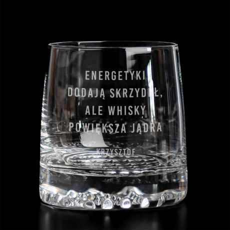 Oryginalna szklanka do whisky z grawerem MIESZNY PREZENT DLA NIEGO