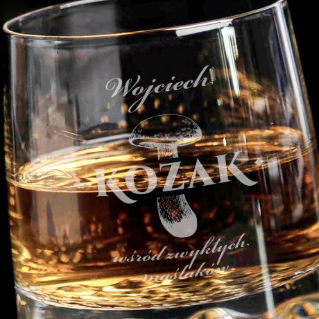 Grawerowana szklanka do whisky dla grzybiarza KOZAK