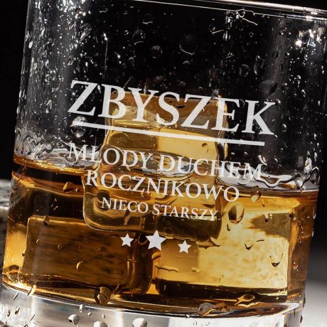Szklanka do whisky M�ODY DUCHEM prezent na urodziny dla faceta prezent dla faceta na urodziny