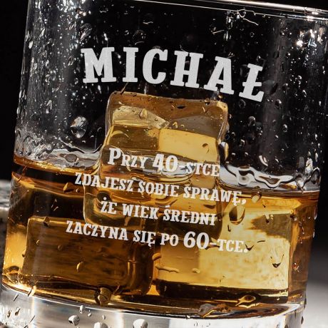 Szklanka do whisky na 40 urodziny WIEK �REDNI