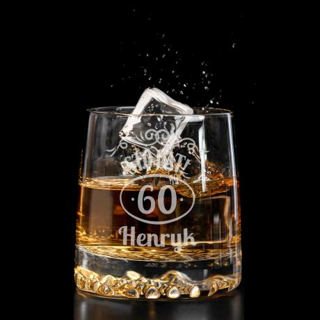 Grawerowana szklanka do whisky PREZENT NA 60 URODZINY dla mczyzny