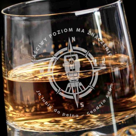 Oryginalna szklanka do whisky PREZENT DLA GEODETY