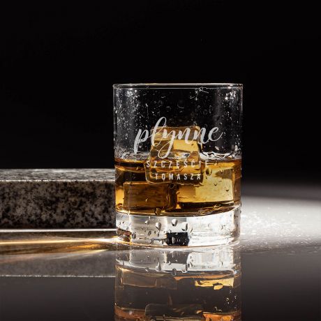 Grawerowana szklanka do whisky PŁYNNE SZCZĘŚCIE