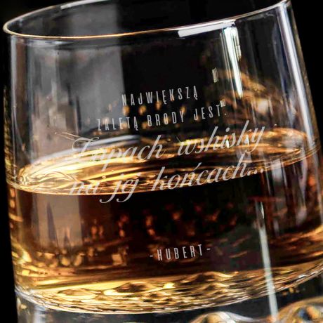 Szklanka do whisky ZALETY BRODY śmieszny prezent dla brodacza