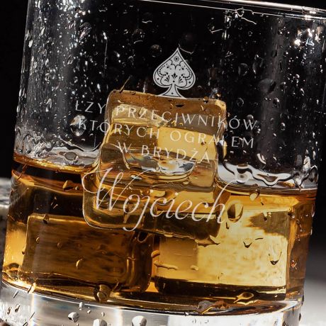 Szklanka do whisky ŁZY PRZECIWNIKÓW prezent dla gracza w brydża