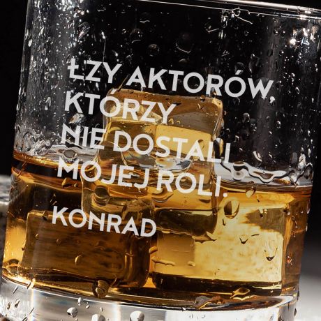 Szklanka do whiskey z grawerem PREZENT DLA AKTORA