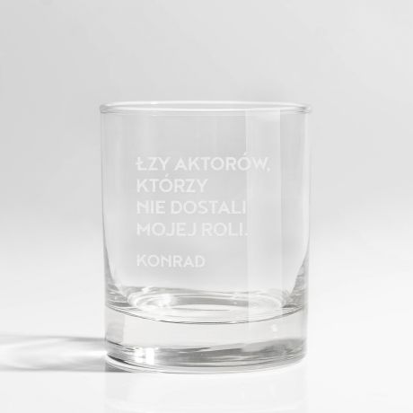 Szklanka do whiskey z grawerem PREZENT DLA AKTORA