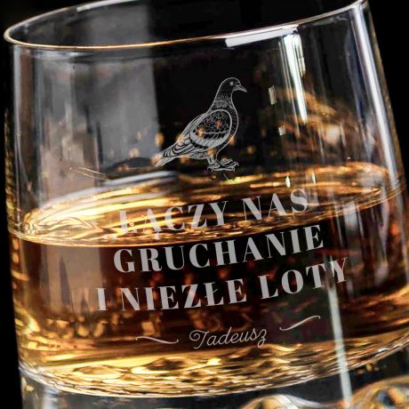 Elegancka szklanka do whisky DLA HODOWCY GOŁĘBI