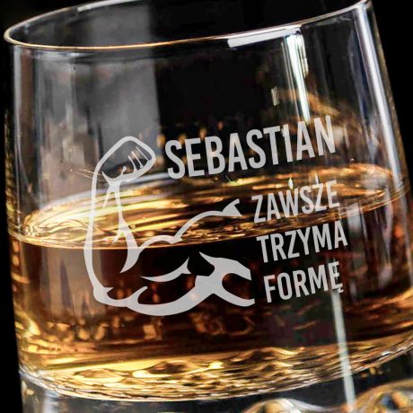 Personalizowana szklanka do whisky PREZENT DLA MECZYZNY Z FORM