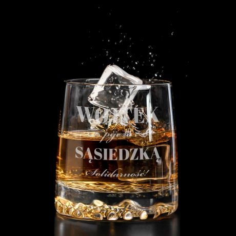 Szklanka do whiskey SSIEDZKA SOLIDARNO prezent dla ssiada