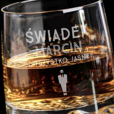 Personalizowana szklanka do whisky PREZENT DLA WIADKA