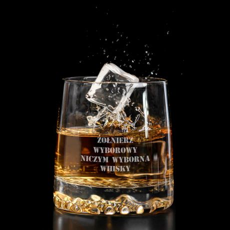 Grawerowana szklanka do whisky ŻOŁNIERZ WYBOROWY prezent dla żołnierza
