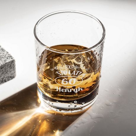 Grawerowana szklanka do whisky PREZENT NA 60 URODZINY DLA FACETA