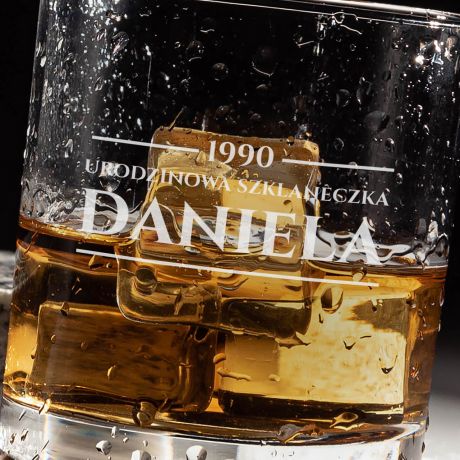 Personalizowana szklanka do whisky URODZINOWY PREZENT DLA FACETA