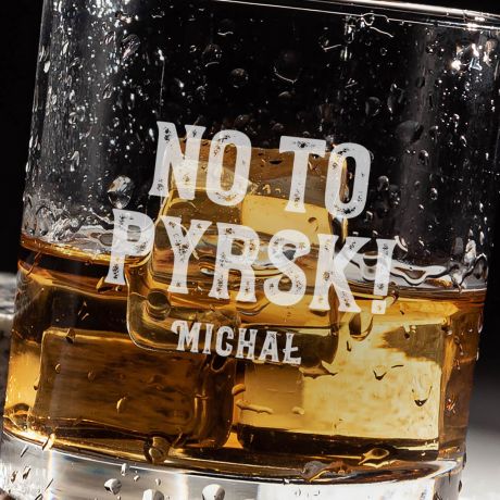 Szklanka do whiskey z grawerem PREZENT NA DZIE GRNIKA