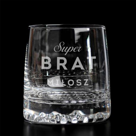 Grawerowana szklanka do whisky SUPERBRAT prezent na urodziny brata