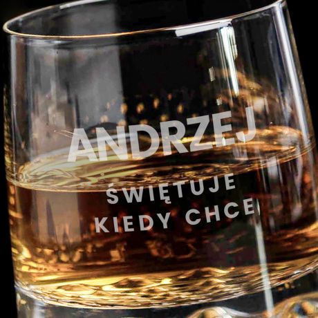 Grawerowana szklanka do whisky PREZENT DLA ANDRZEJA na imieniny