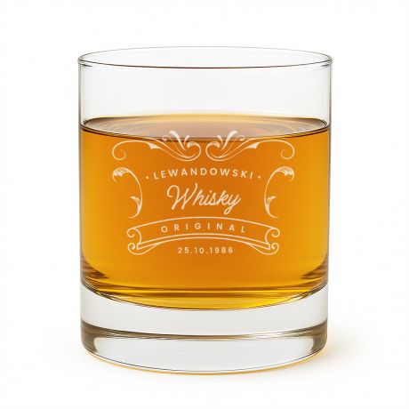 Szklanka do whisky z grawerem ORYGINALNA WHISKY elegancka szklanka do whisky prezent dla mczyzny