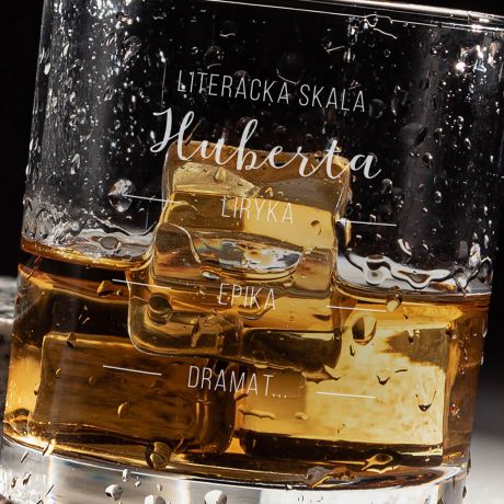 Szklanka do whisky z grawerem PREZENT DLA KSIĄŻKOHOLIKA