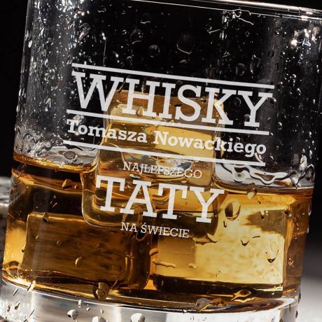 Szklanka do whisky z grawerem PREZENT DLA TATY NA URODZINY szklanka dla taty