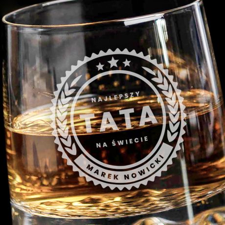 Szklanka do whisky z grawerem PREZENT DLA TATY upominek dla taty na dzie� ojca na dzie� taty