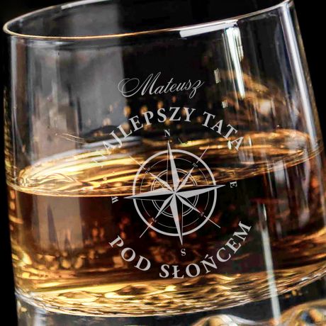 Szklanka do whiskey KOMPAS prezent na Dzie Ojca
