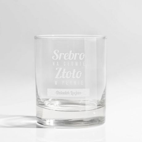 Szklanka do whisky Z�OTO W P�YNIE prezent dla dziadka