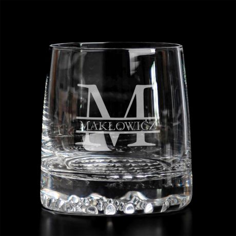 Elegancka szklanka do whisky z grawerem MONOGRAM