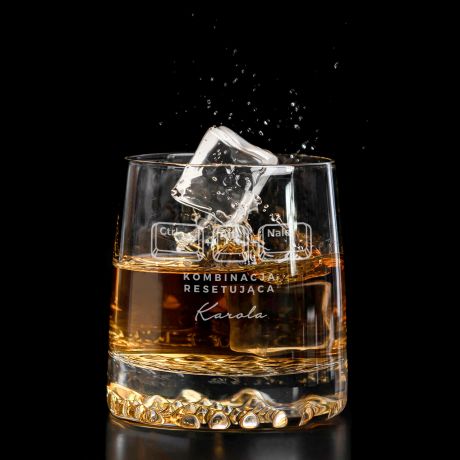 Grawerowana szklanka do whisky RESET prezent dla programisty