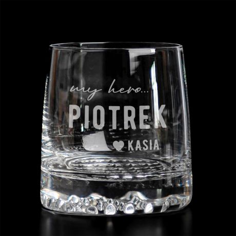 Szklanka do whisky MY HERO prezent dla chopaka na walentynki prezent dla chopaka prezent na rocznic zwizku