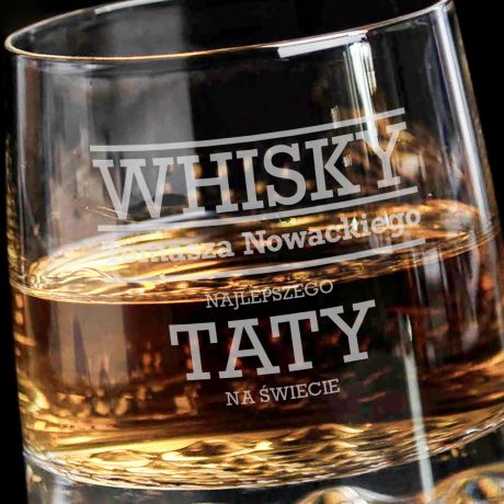 Szklanka do whisky z grawerem WHISKY TATY prezent na Dzie Ojca