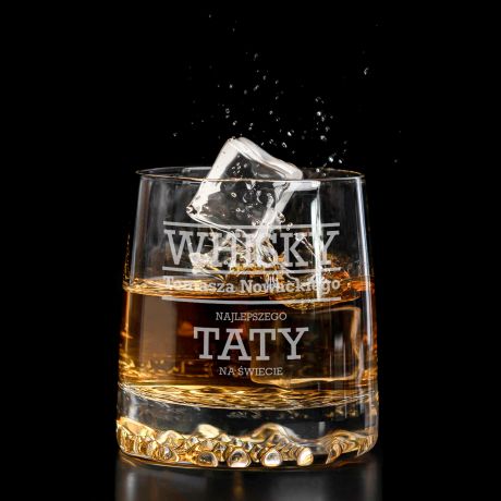 Szklanka do whisky z grawerem WHISKY TATY prezent na Dzie Ojca