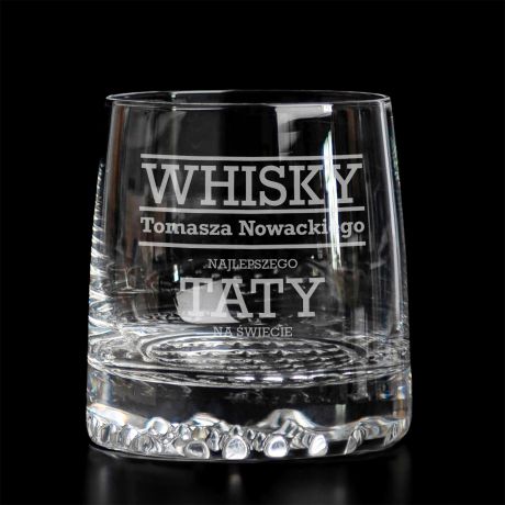 Szklanka do whisky z grawerem WHISKY TATY prezent na Dzie Ojca