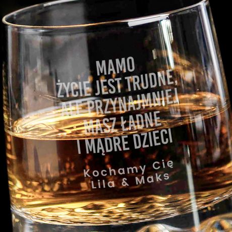 Szklanka na Dzie� Mamy z grawerem �YCIE JEST TRUDNE prezent dla mamy dzie� matki upominek dla mamy