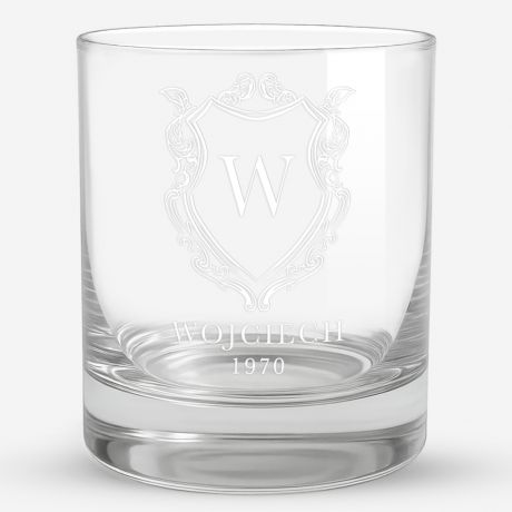 Szklanka z nadrukiem HERB prezent dla m�a na urodziny szklanka do whisky  szklanka z grawerem