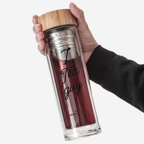 Szklany bidon do herbaty I Tea GUY prezent dla nauczyciela