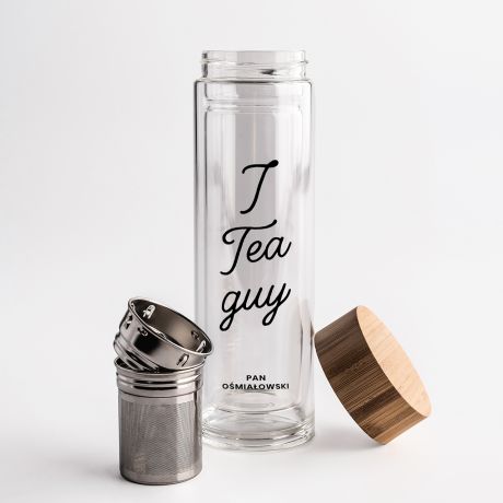 Szklany bidon do herbaty I Tea GUY prezent dla nauczyciela