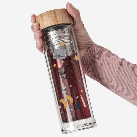 Szklany bidon witeczny ZAPARZYSTYCH WIT prezent na Gwiazdk