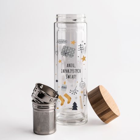 Szklany bidon witeczny ZAPARZYSTYCH WIT prezent na Gwiazdk