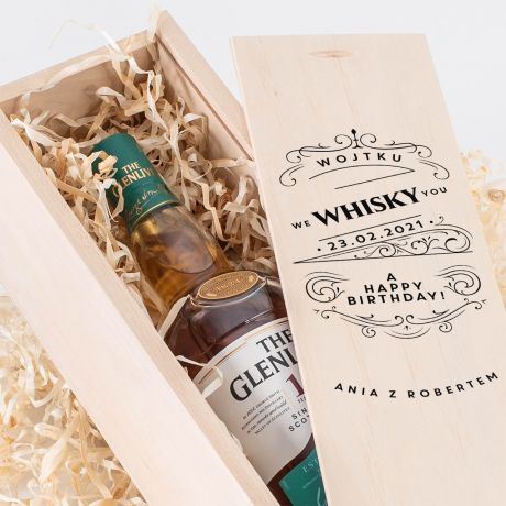 Whisky na urodziny GLENLIVET w personalizowanej skrzynce