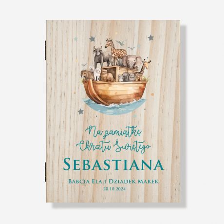 Personalizowane sztuce na chrzest ARKA NOEGO prezent na chrzest prezent na chrzciny