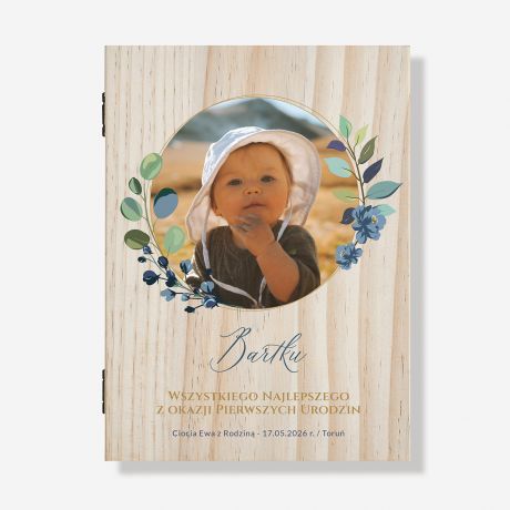 Sztu�ce NA ROCZEK w drewnianym pude�ku ze zdj�ciem