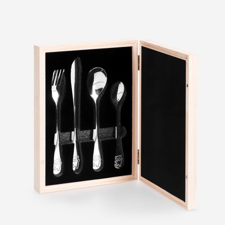 Sztu�ce NA ROCZEK w drewnianym pude�ku ze zdj�ciem