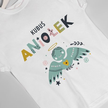 T-shirt witeczny dla dziecka ANIOEK prezent witeczny dla dziecka koszulka z aniokiem