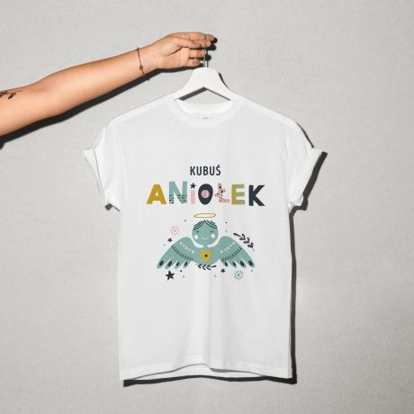 T-shirt witeczny dla dziecka ANIOEK prezent witeczny dla dziecka koszulka z aniokiem