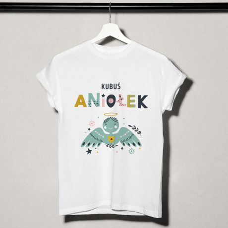 T-shirt witeczny dla dziecka ANIOEK prezent witeczny dla dziecka koszulka z aniokiem