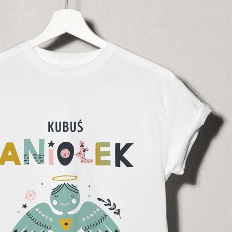 T-shirt witeczny dla dziecka ANIOEK prezent witeczny dla dziecka koszulka z aniokiem